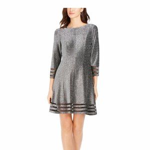 Jessica Howard Silver Fit Flare Short Dress